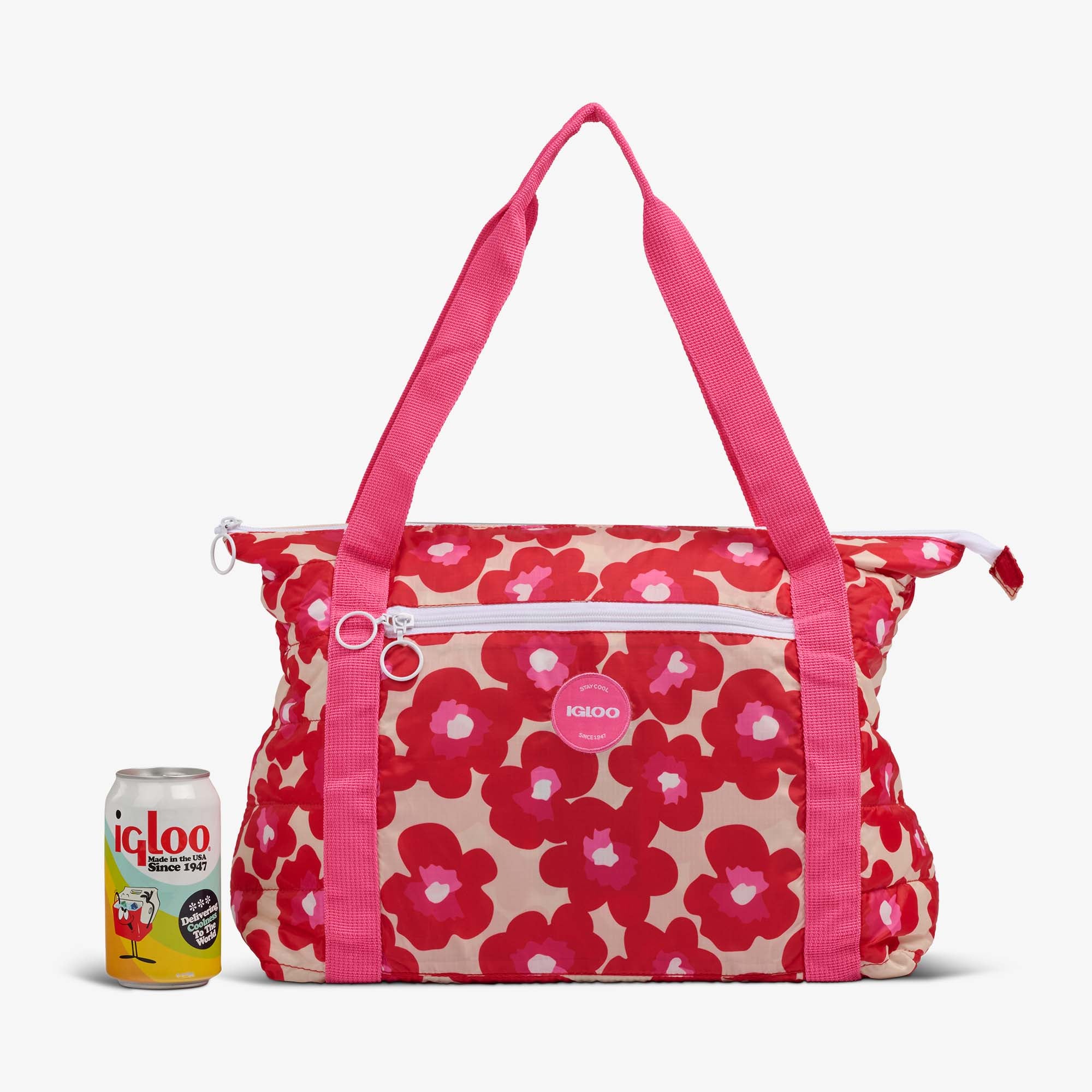 Retro Packable Puffer 20-Can Cooler Bag - Image 10